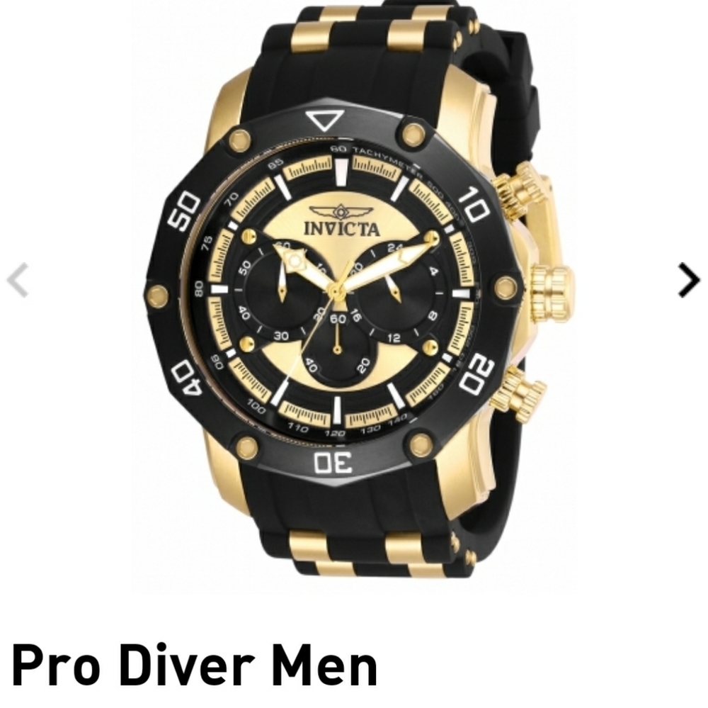 Invicta Pro Diver black/gold XL men's watch 28754 NEW - Picture 1 of 4